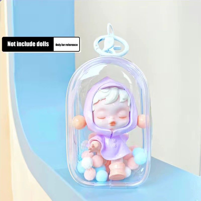 Yushen Clear Doll Display Bag Keychain Portable Hanging Figure Storage BagMystery Box Organizer Dustproof Collectibles Display Case for Showing Off Blind Boxes Mini Figures - Image 5